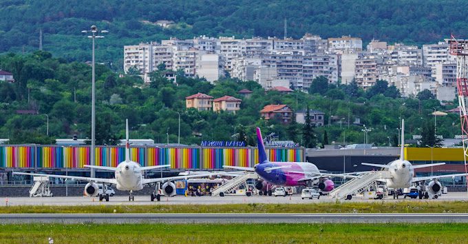 Карта аэропортов Болгарии